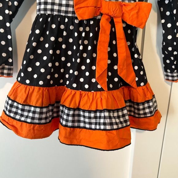 Ann Loren Girl's Halloween Cotton Polka Dot Ruffle Dress in Size‎ 2/3T - Picture 4 of 9